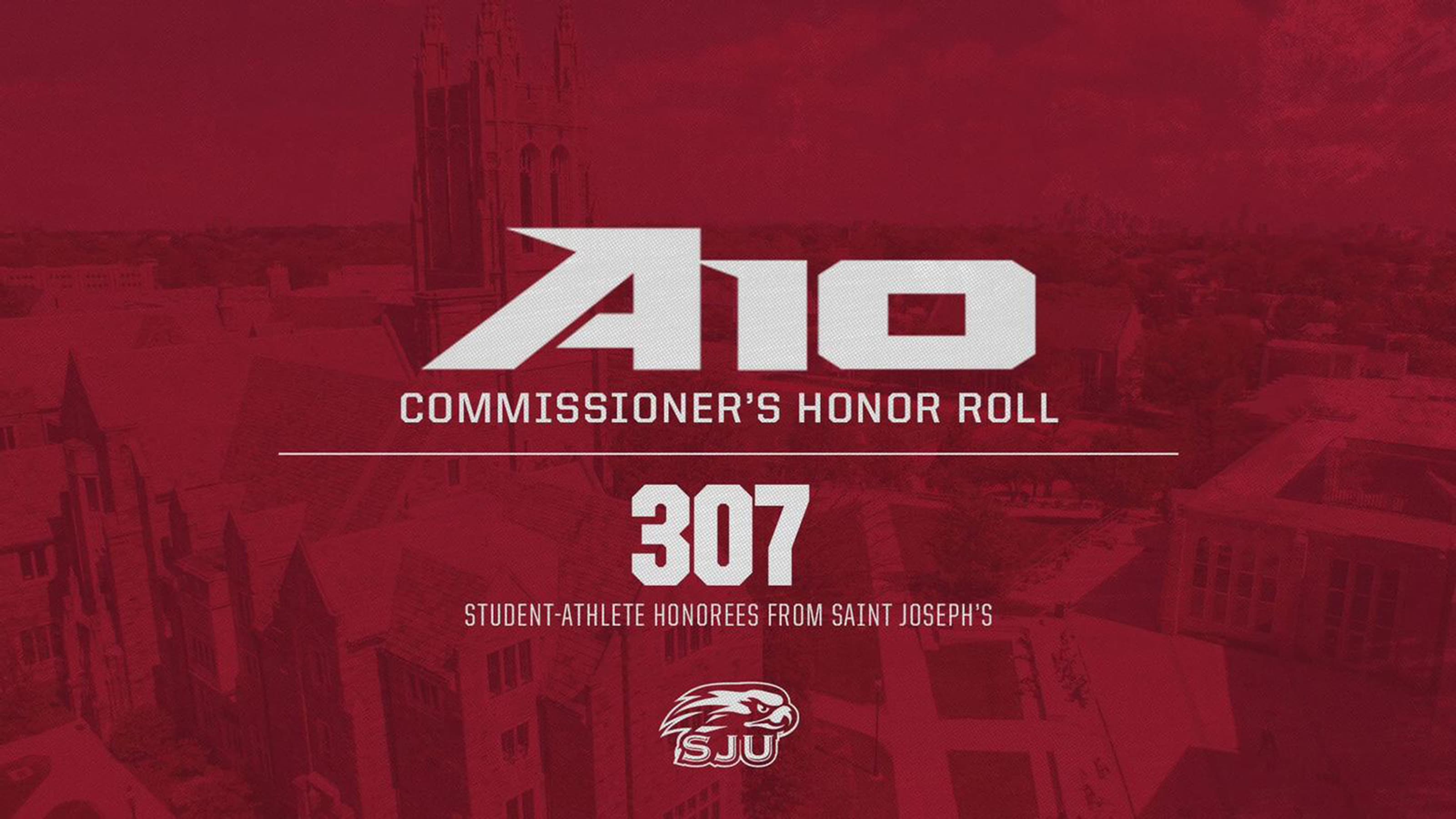 Graphic design honoring A10 honor roll student-athletes