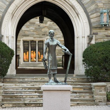 Saint Joseph's statue in front of Barbelin Hall