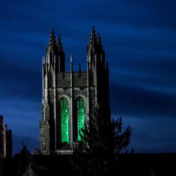 Barbelin Hall lit green for Eagles