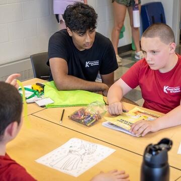 kids doing art together