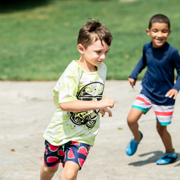 Children play tag
