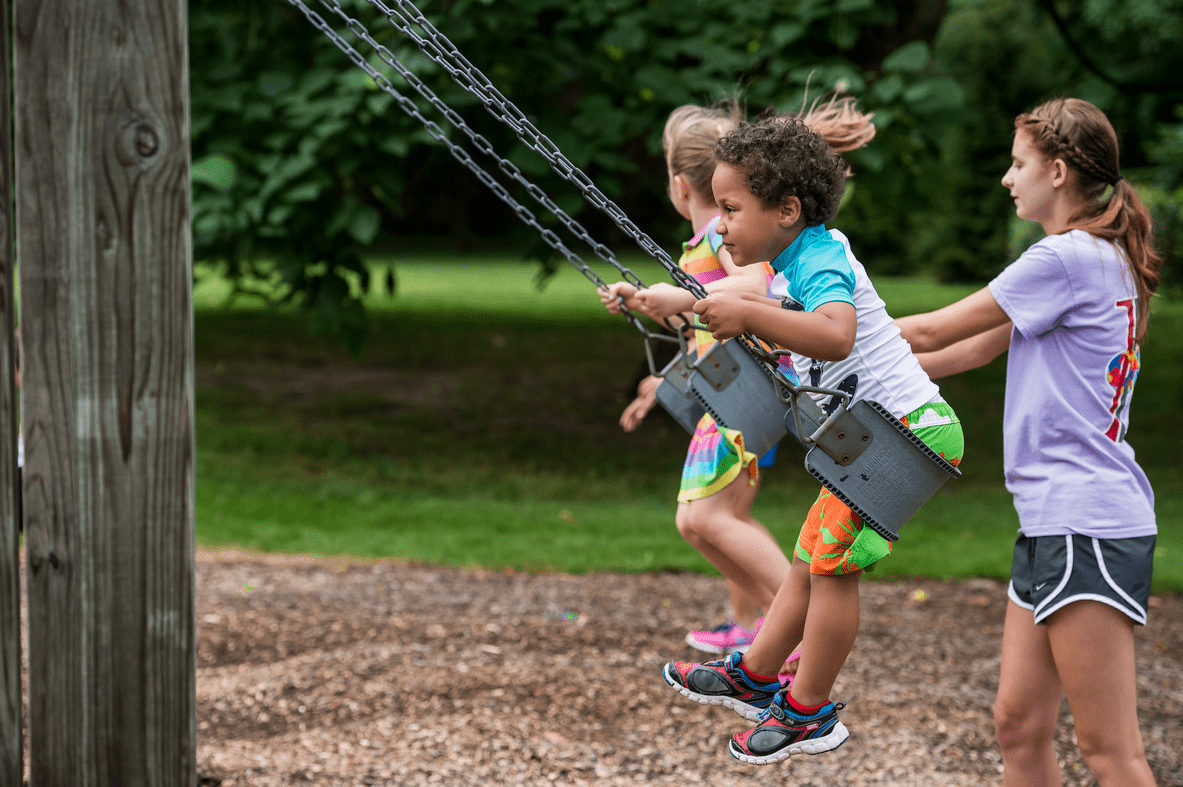 Swing set at Camp Kinney