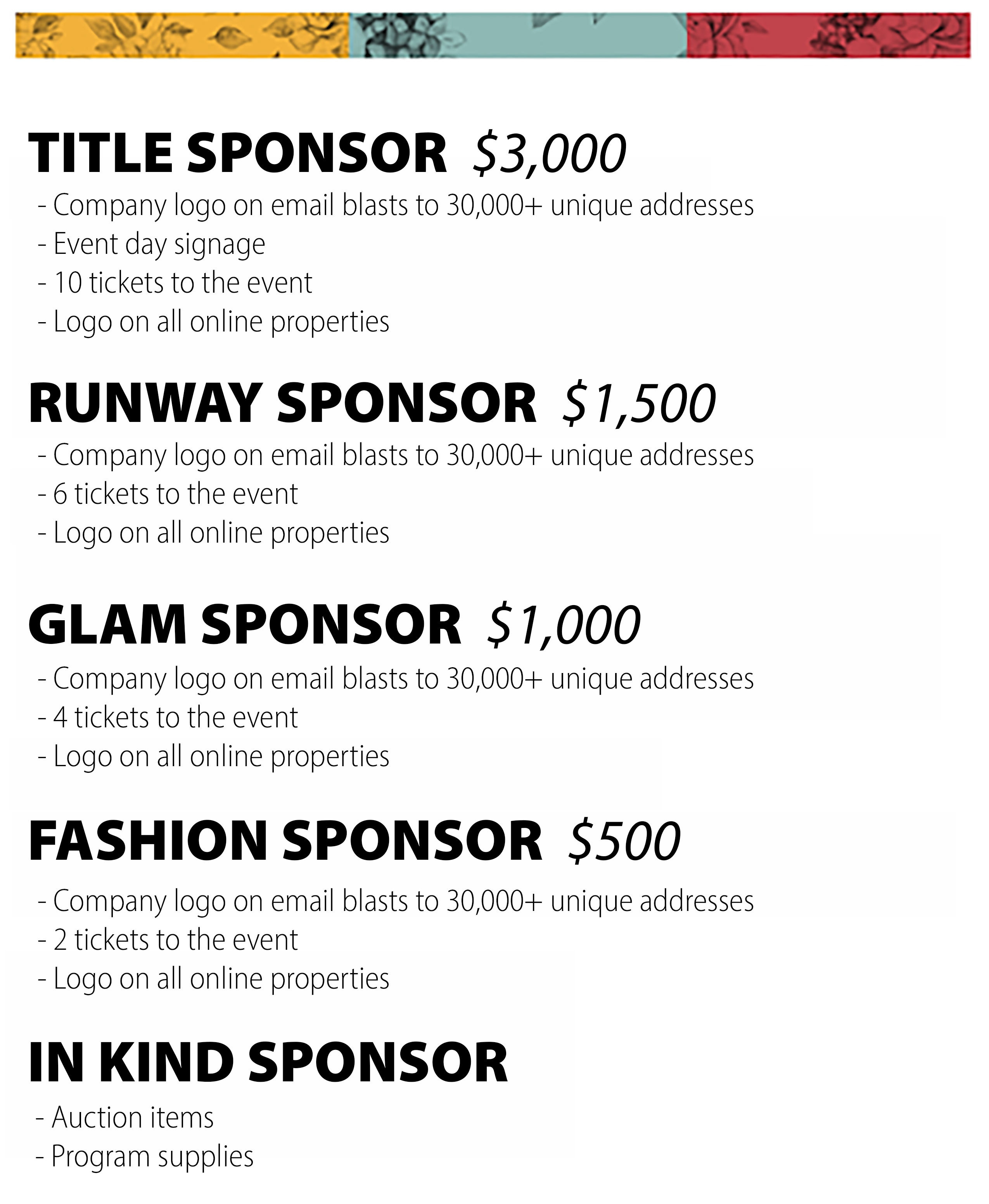 2023 luncheon sponsor levels