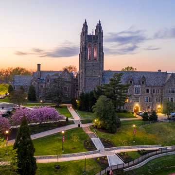 Sunset on Saint Joseph's University campus
