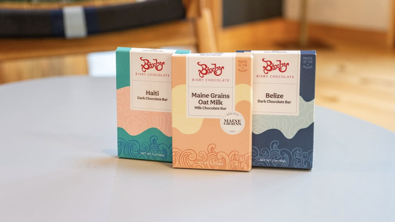Three varieties of Bixby’s chocolate bars