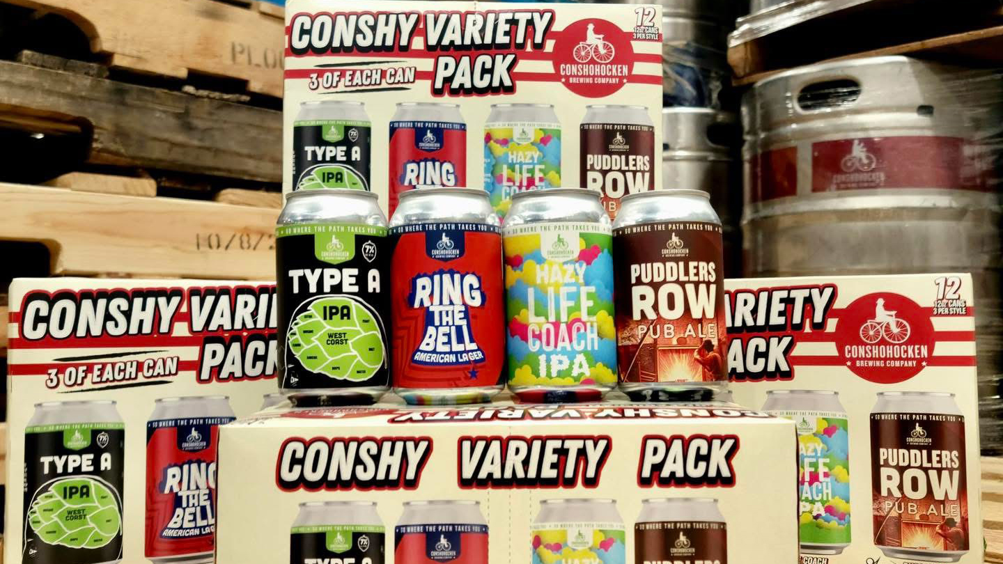 Variety 12-pack of Conshohocken Brewing’s core beer lineup