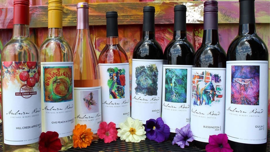 a variety of wine bottle