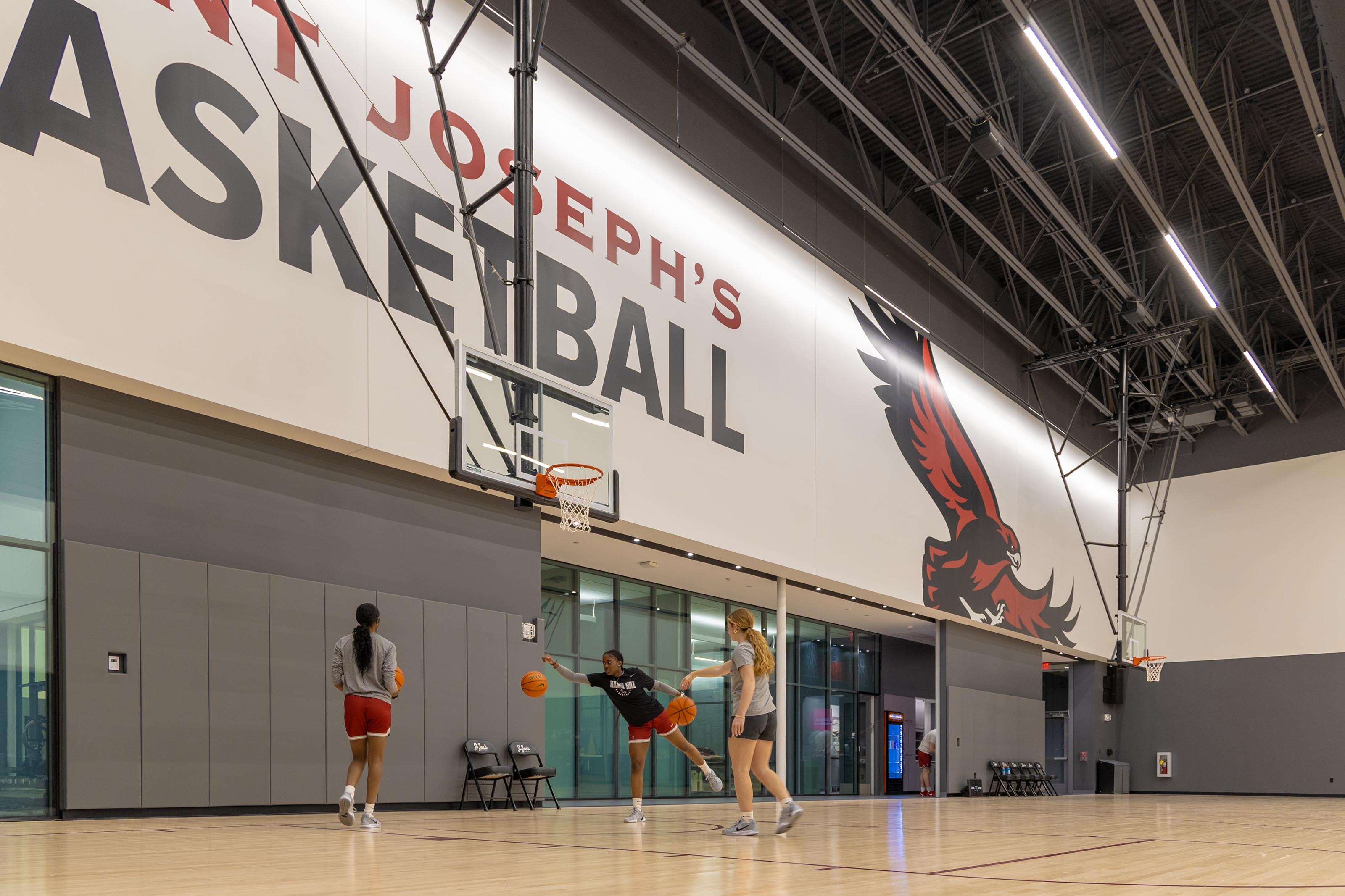 Saint Joseph's University Students playing basketball in the new Maguire Athletic Center