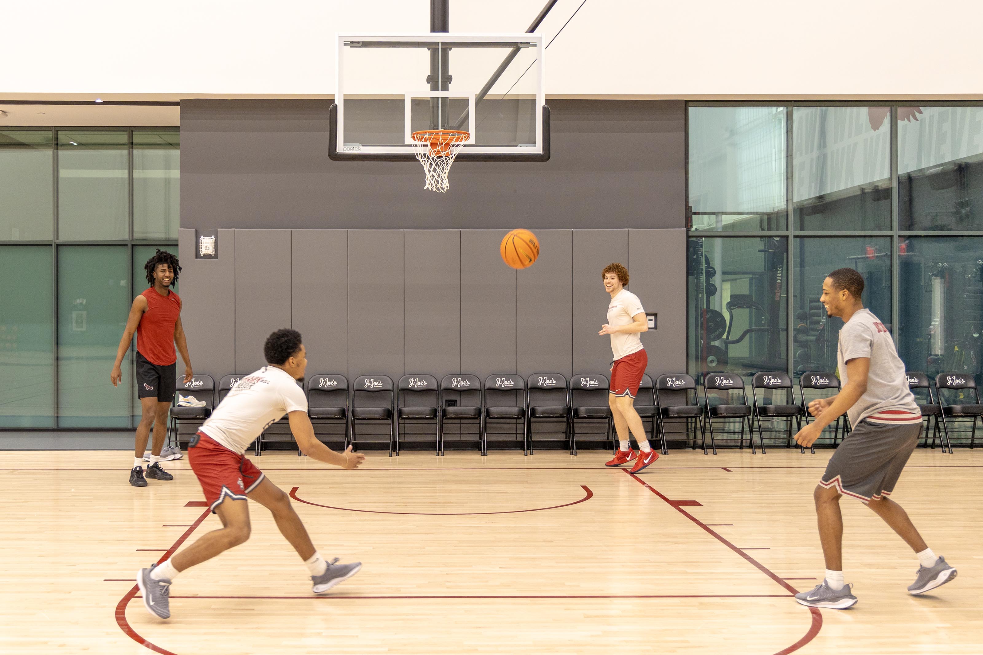Saint Joseph's University Students playing basketball in the new Maguire Athletic Center