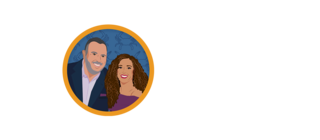 Illustration of a man and woman with crabs in the background