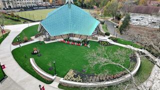Aerial view of Kelly Plaza