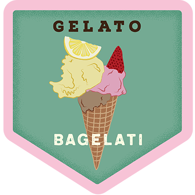 illustration of a gelato cone