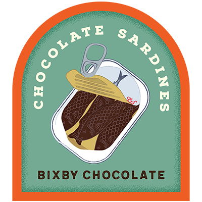 Illustration of sardine-shaped chocolates