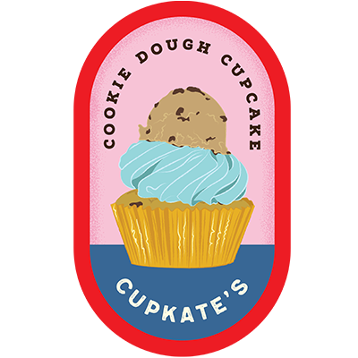 Illustration of a cookie dough cupcake