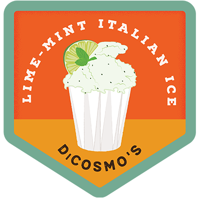 Illustration of lime-mint Italian ice