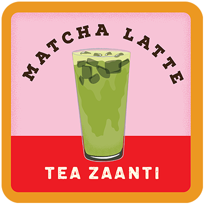 Illustration of an iced matcha latte