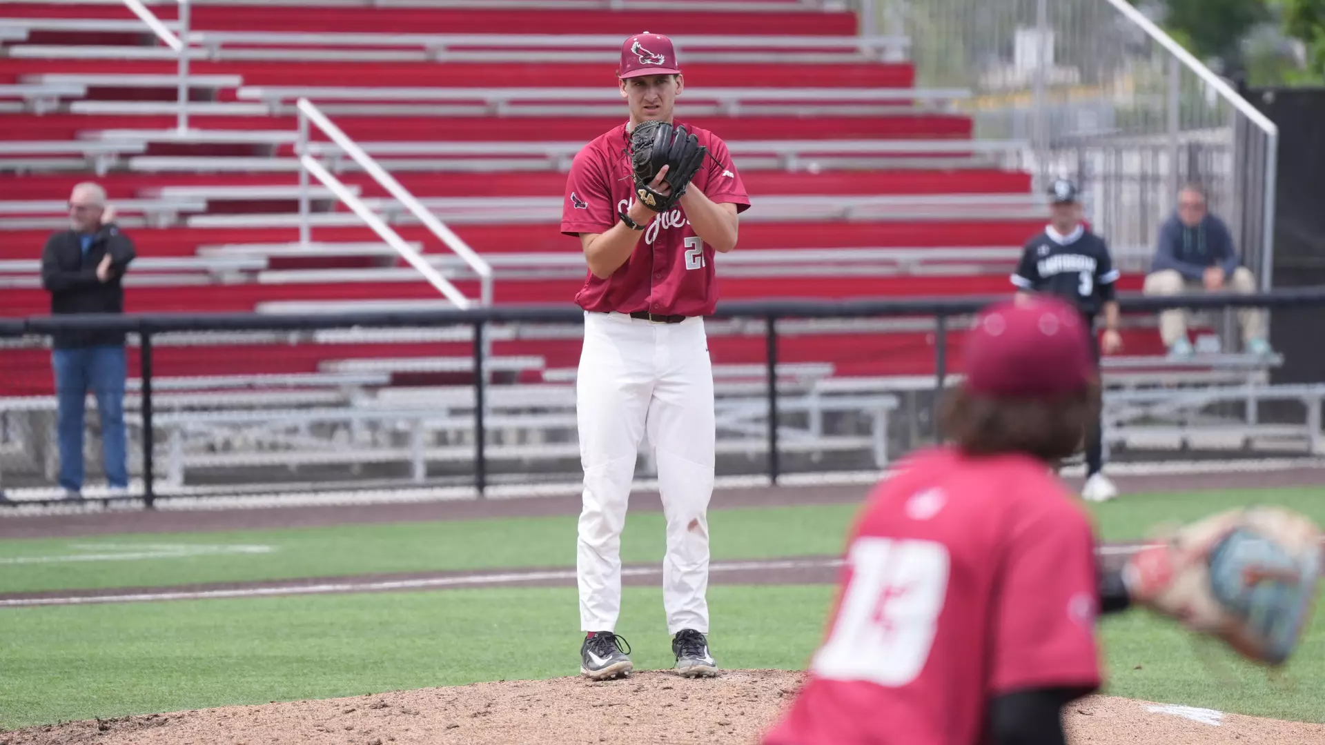 Colton Book in baseball uniform on baseball field