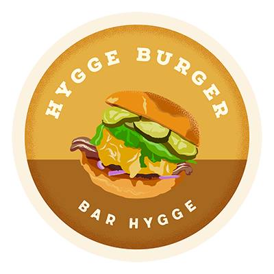 circular illustration of the hygge burger