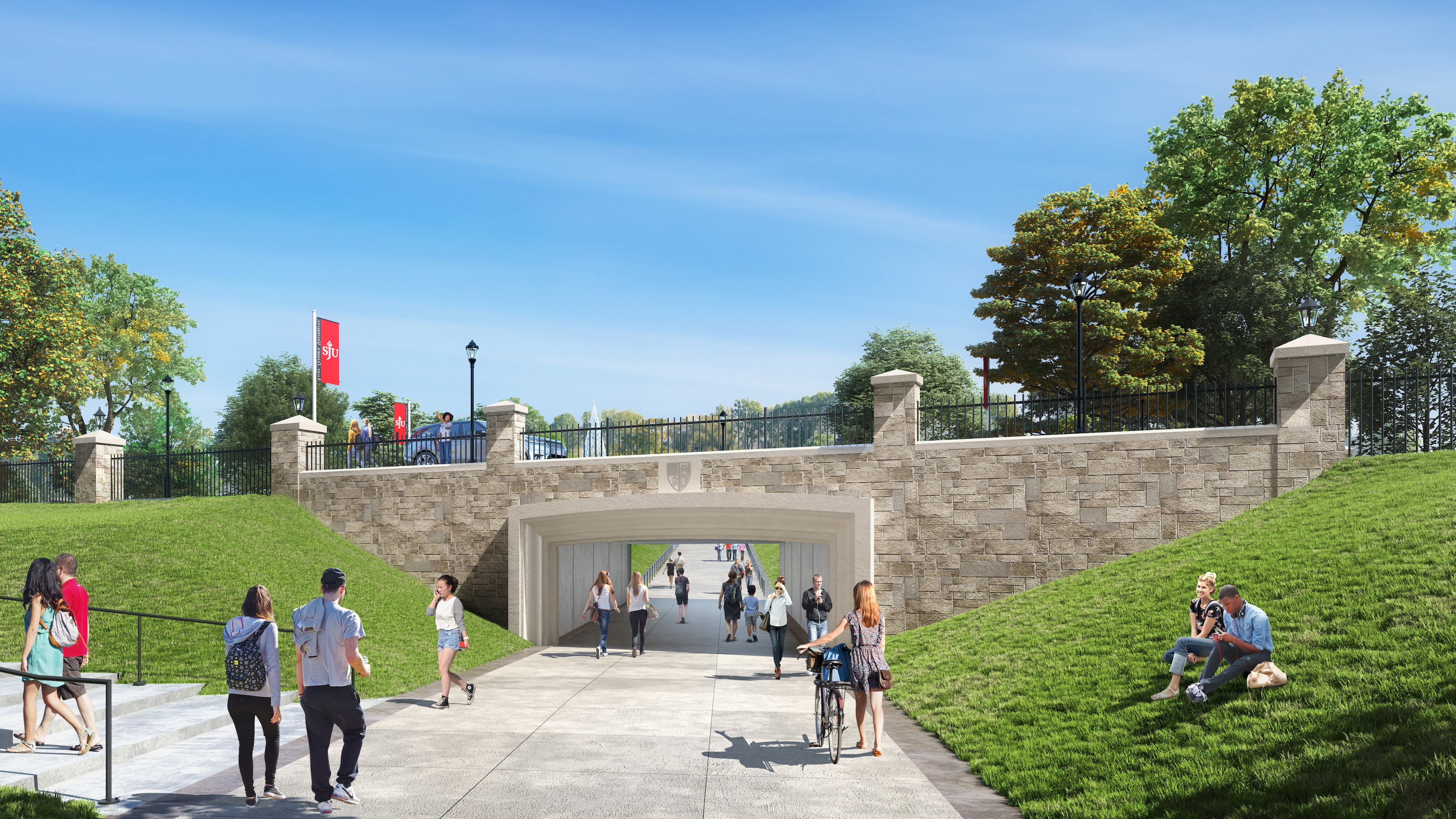 Rendering of pedestrian underpass under City Avenue