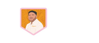 Illustration of a man with ice cream cones in the background