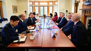 Saint Joseph's University and China representatives sitting at conference table