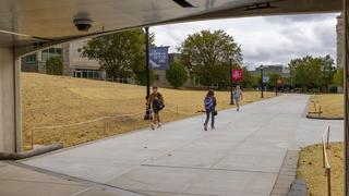 The view from Post Crossing to the Lower Merion side of campus.