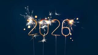 Sparklers in the shape of 2026