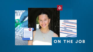 Bella King, BS ’26, headshot on a graphic