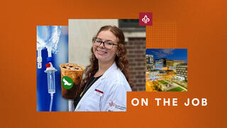 Jessica Phillips, BS ’25, headshot on a graphic