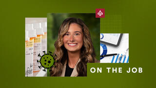 Marlene Chmielewski, BS ’26, headshot on a graphic