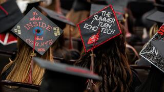 Decorated graduation caps