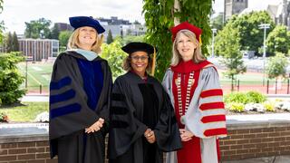 Provost McGivney-Burrelle, Leslie Walker, MS ’05, President McConnell