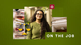 A woman in a green shirt