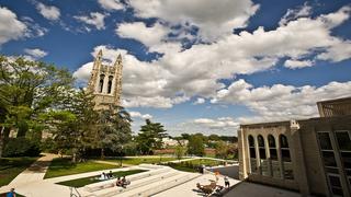 The view of SJU's campus.