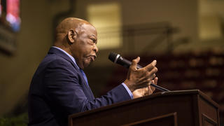 Congressman John Lewis addresses the audience.