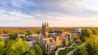 Aerial view of Saint Joseph's campus featuring Barbelin Hall