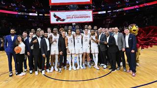 Saint Joseph's men's basketball group photo for championship