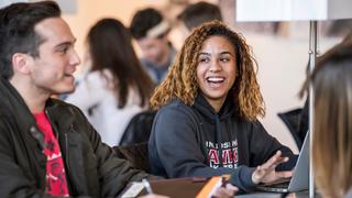 Saint Joseph's University students in library