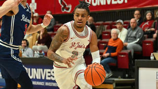 Saint Joseph's University's men's basketball player on the court