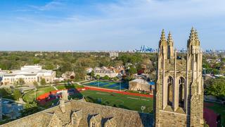 Aerial shot of Saint Joseph's Hawk Hill campus