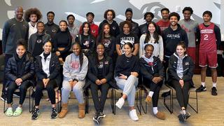 Students in the Adams Minority Student-Athlete Coalition at SJU