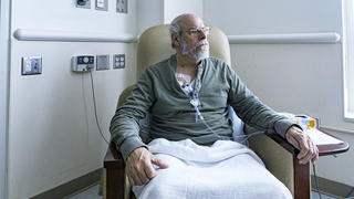 person in hospital room.