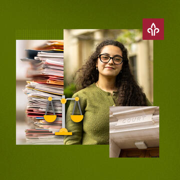 A woman in a green shirt