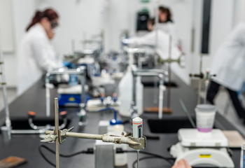 Saint Joseph's University students in chemistry lab 