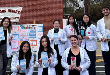 Saint Joseph’s Philadelphia College of Pharmacy’s Script Your Future team at a health fair in Haddon Heights, New Jersey.