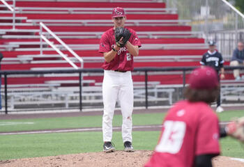 Colton Book in baseball uniform on baseball field