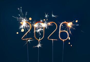 Sparklers in the shape of 2026