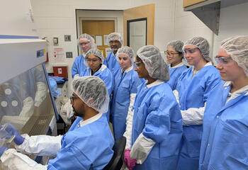 Saint Joseph’s students working in a laboratory