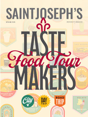 A magazine cover that says Taste Makers Food Tour on it