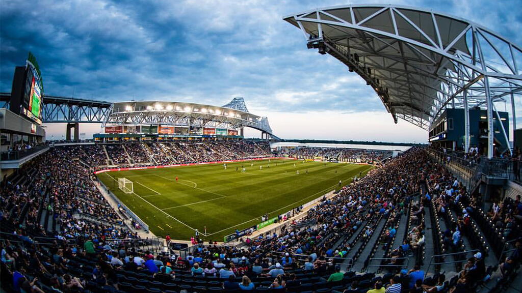 Aerial view of Subaru Park stadium